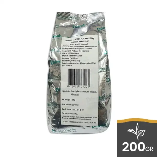 EB 200G Dilmah Leaf Tea Foil Pack English Breakfast 200gr