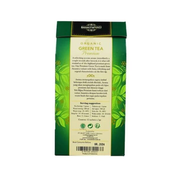 BANKITWANGI Premium Green tea Organic Box 60gr - Teh Hijau Organik