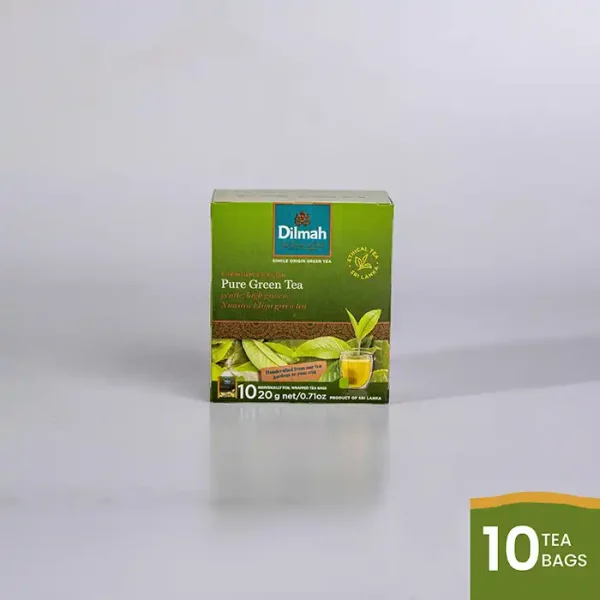 DILMAH-10s---PURE-GREEN-TEA-01 SQUARE Dilmah Pure Green Tea Envelopes 10s - Teh Celup